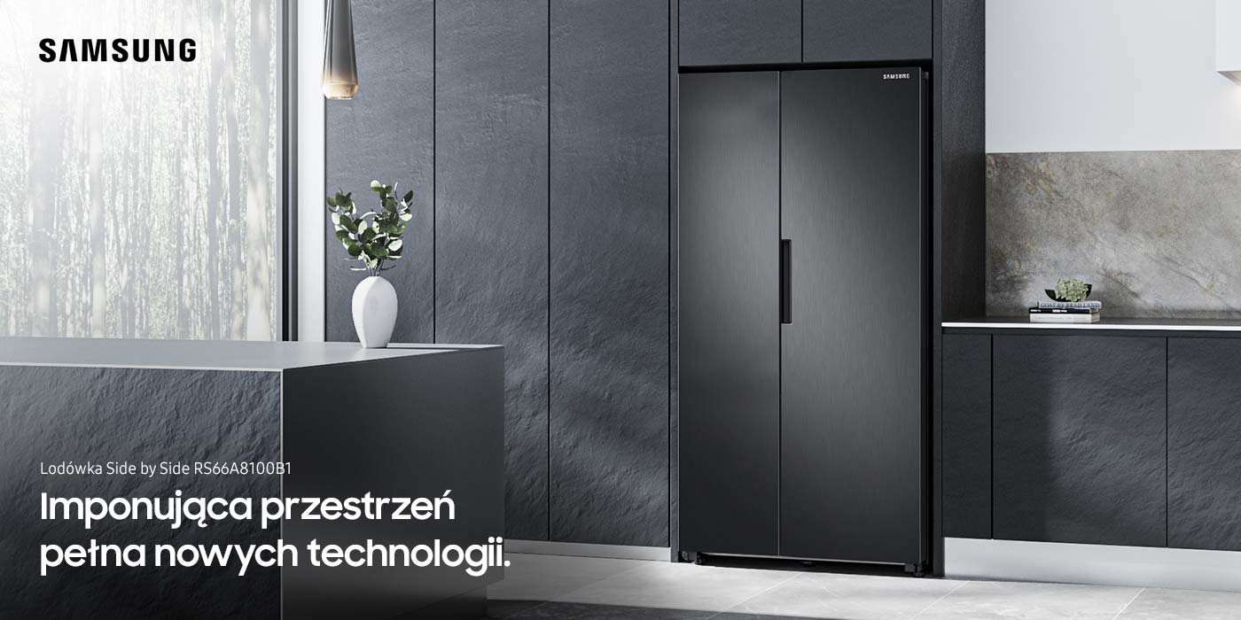 Lodówka Samsung RS66A8100B1 Side by Side 178 cm Czarna