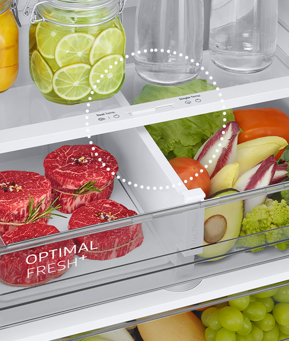 Produkty spożywcze w komorze Optimal Fresh+