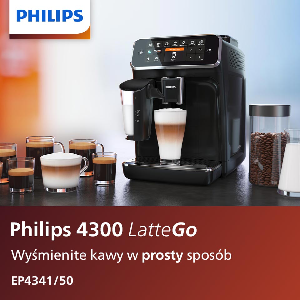 PHILIPS LatteGo 5400 EP5446/70 Ekspres - niskie ceny i opinie w Media Expert