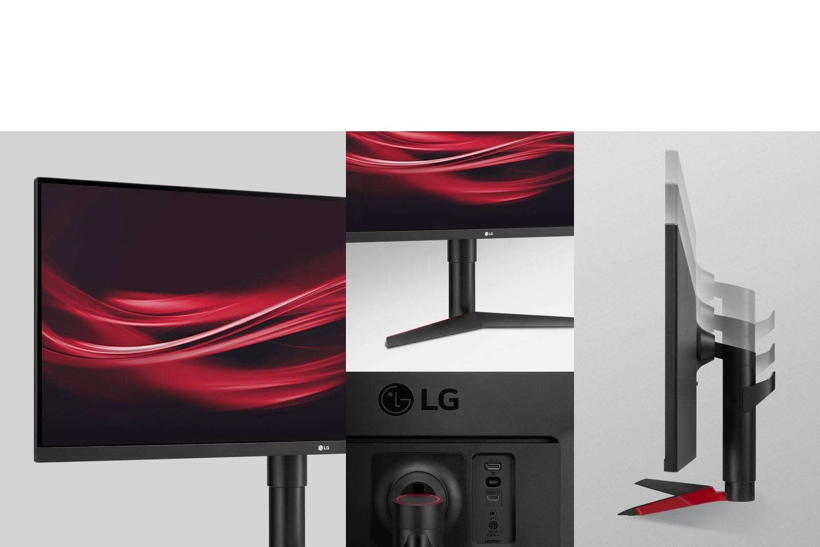 Ergonomiczny design z możliwością regulacji kąta nachylenia i wysokości oraz łatwą w montażu podstawką.