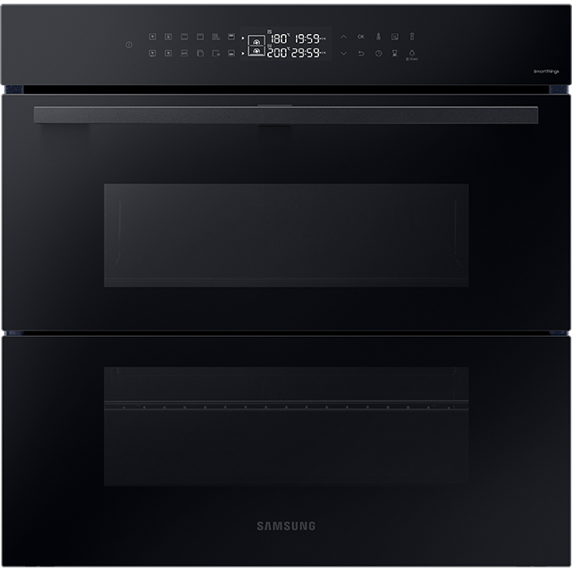Piekarnik Samsung NV7B4325ZAK został pokazany wraz z ikonami ilustrującymi zawartość opakowania