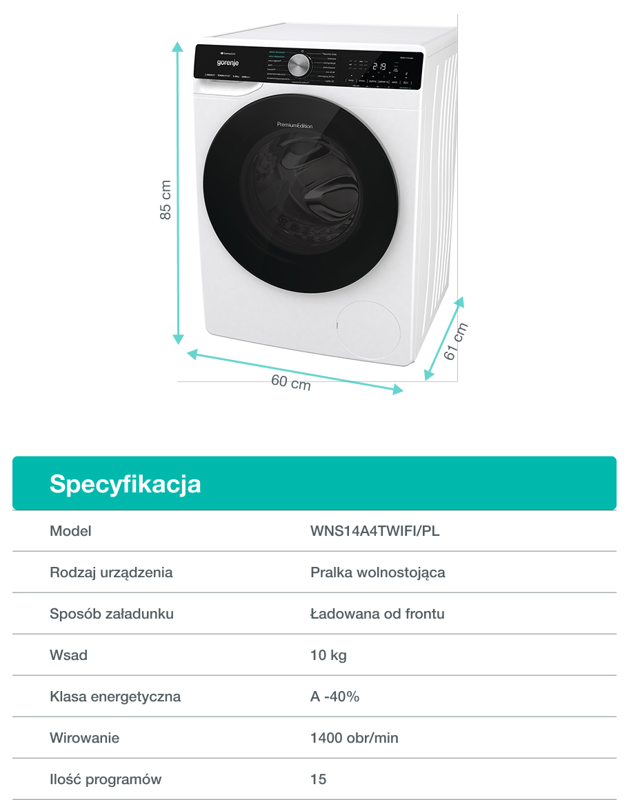 GORENJE LAUNDRY WNS14A4TWIFI-PL