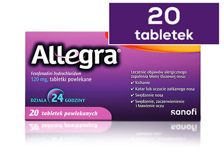Allegra OTC opakowanie 20 tabletek