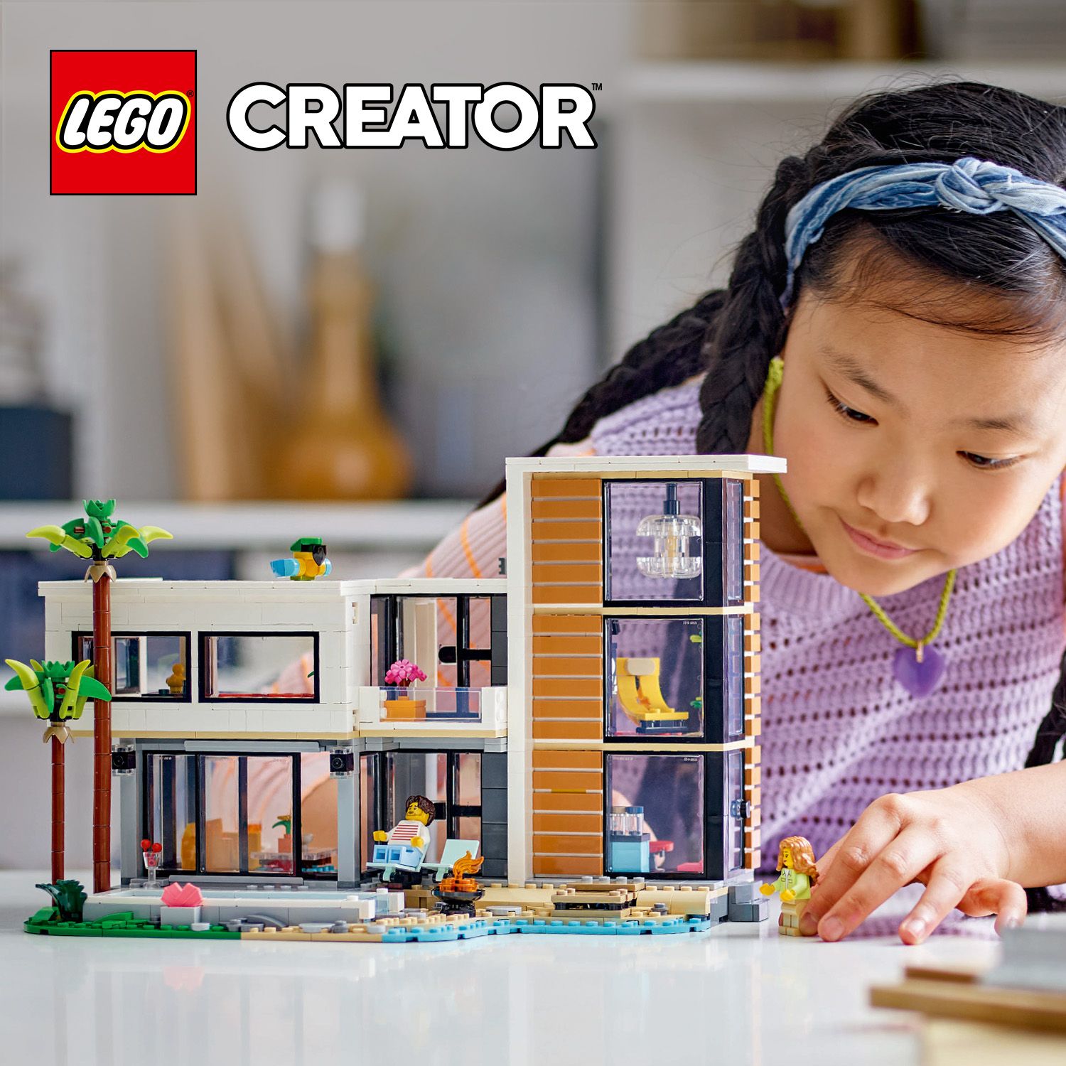 Trzy domy LEGO® do zbudowania w jednym zestawie