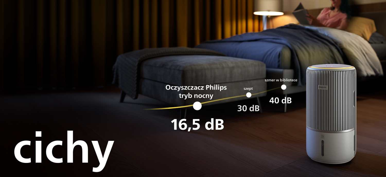 AC3420/10 posiada specjalny tryb pracy, by nie przeszkadzać domownikom