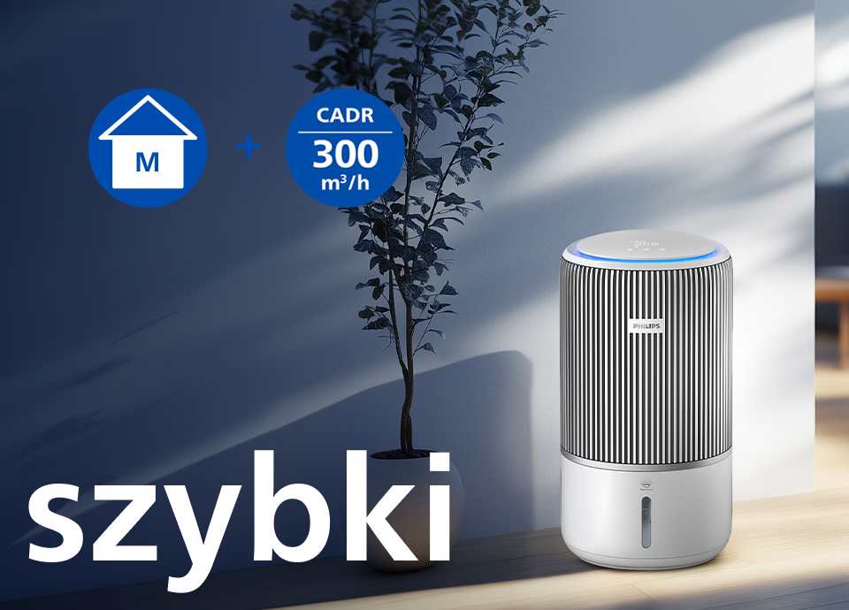 filtracja ze współczynnikiem dostarczania czystego powietrza (CADR) wynoszącym 300 m³/h
