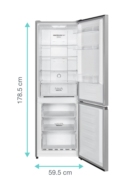 Lodówka Gorenje NRK6182PS4 z zamrażalnikiem dolnym 178,5 cm Szara