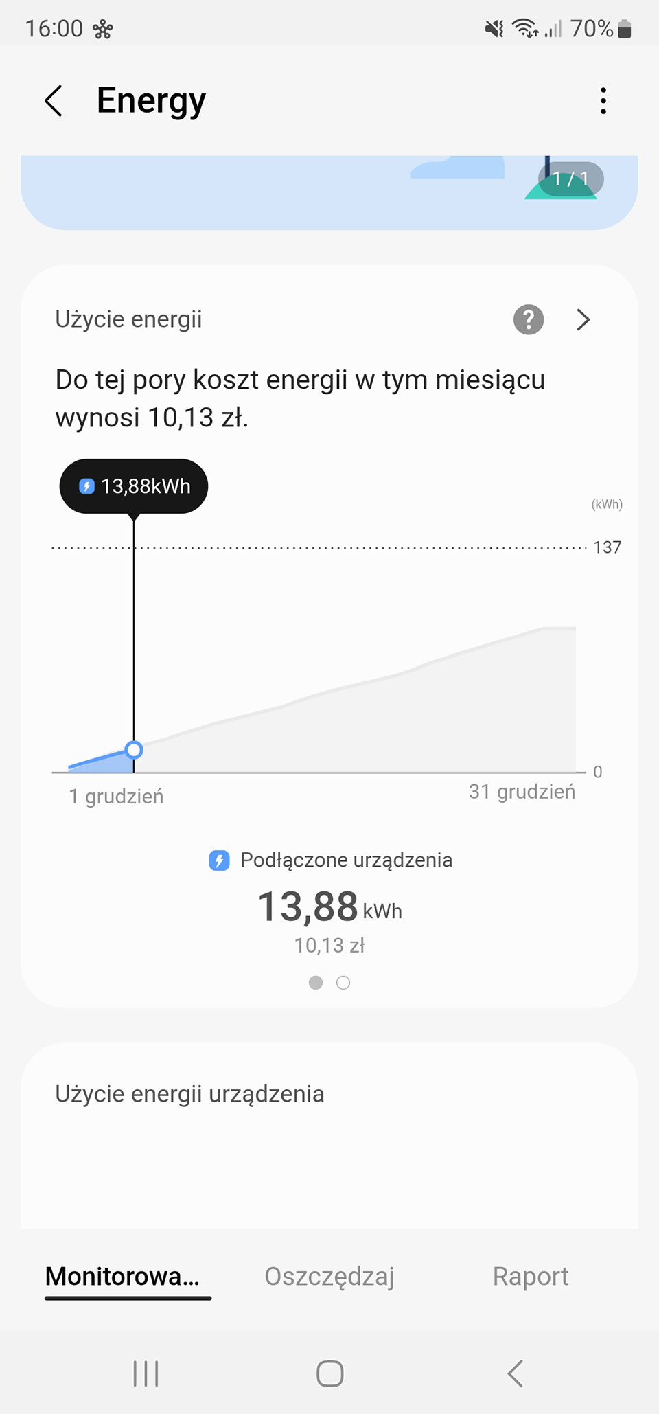Tekintse meg a becsült energiaköltségeket a SmartThings alkalmazásban