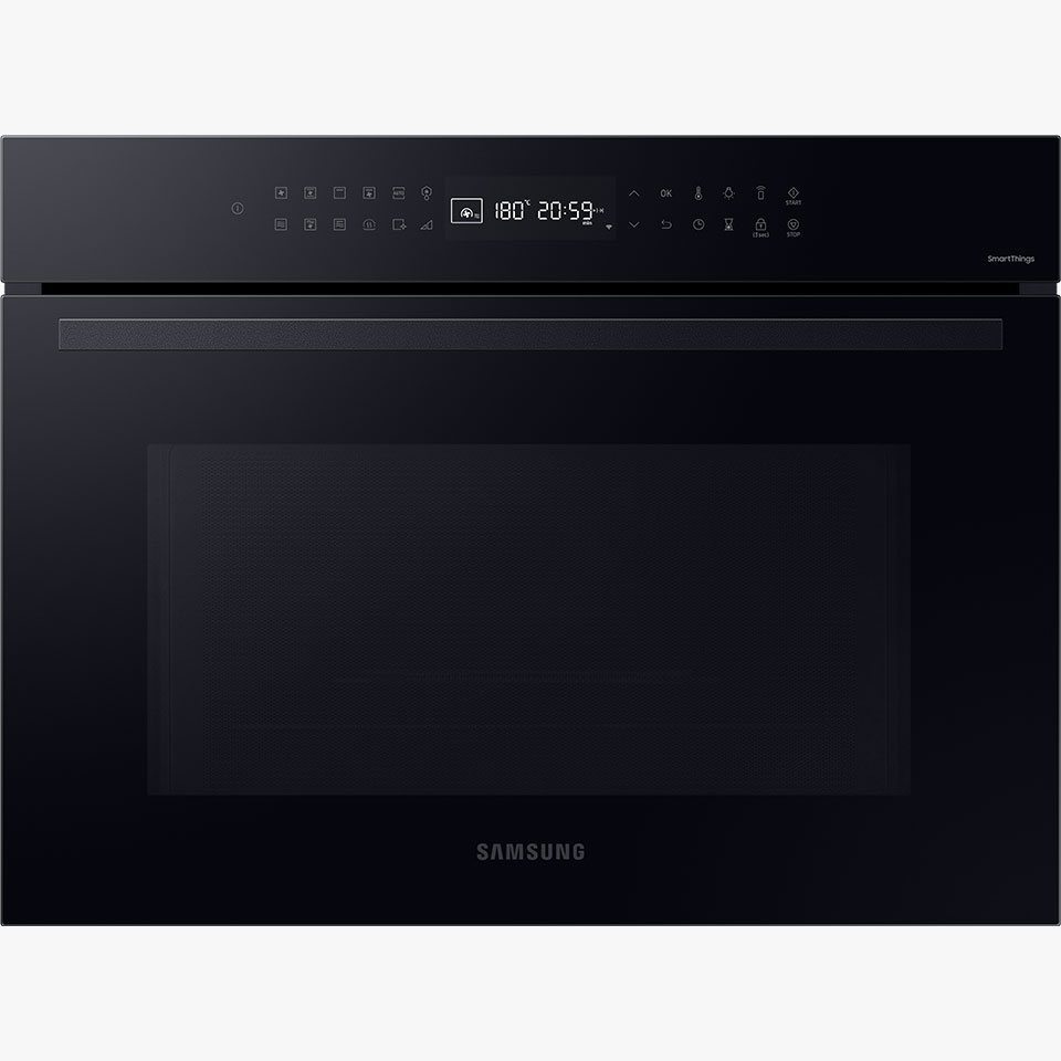 Samsung NQ5B4353HBK otoczony ikonami oznaczającymi elementy zestawu