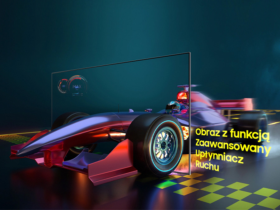 Ekran telewizotra Samsung Excellence Line 8K Neo Qled z funkcją Zaawansowanego Upłynniacza Ruchu. QN700BTXXH