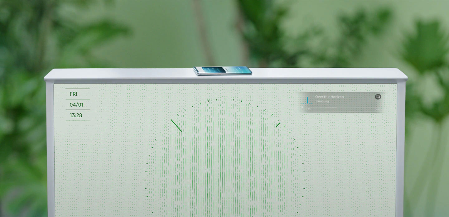 Funkcja NFC na TV w nowym telewizorze Samsung The Serif to szybkie połączenie ze smartfonem. LS01BAUXXH