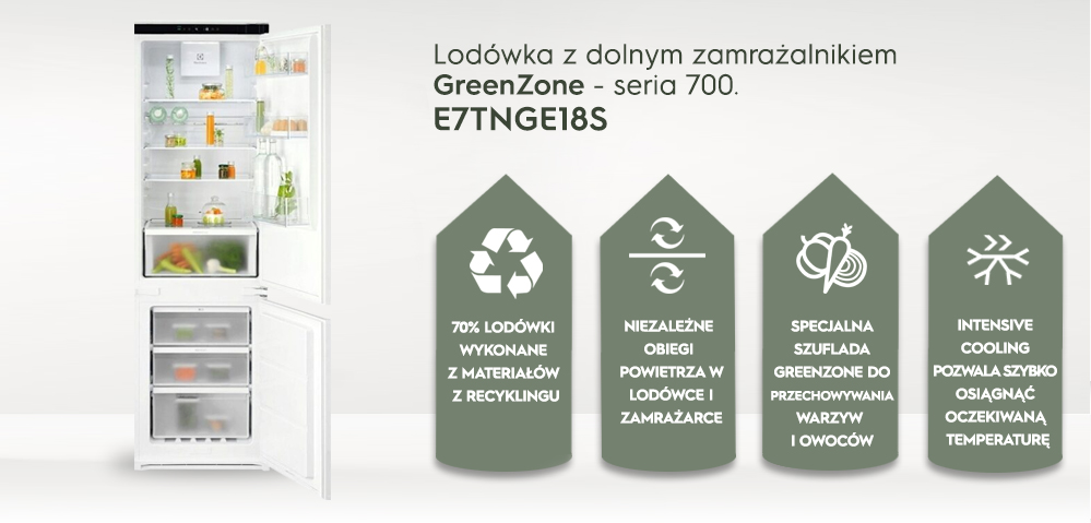 Lodówka do zabudowy Electrolux GreenZone 700 E7TNGE18S - Opinie i