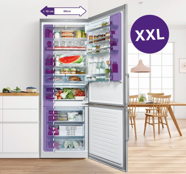 Lodówka Bosch Serie 4 KGN49VXCT z zamrażalnikiem dolnym 203 cm