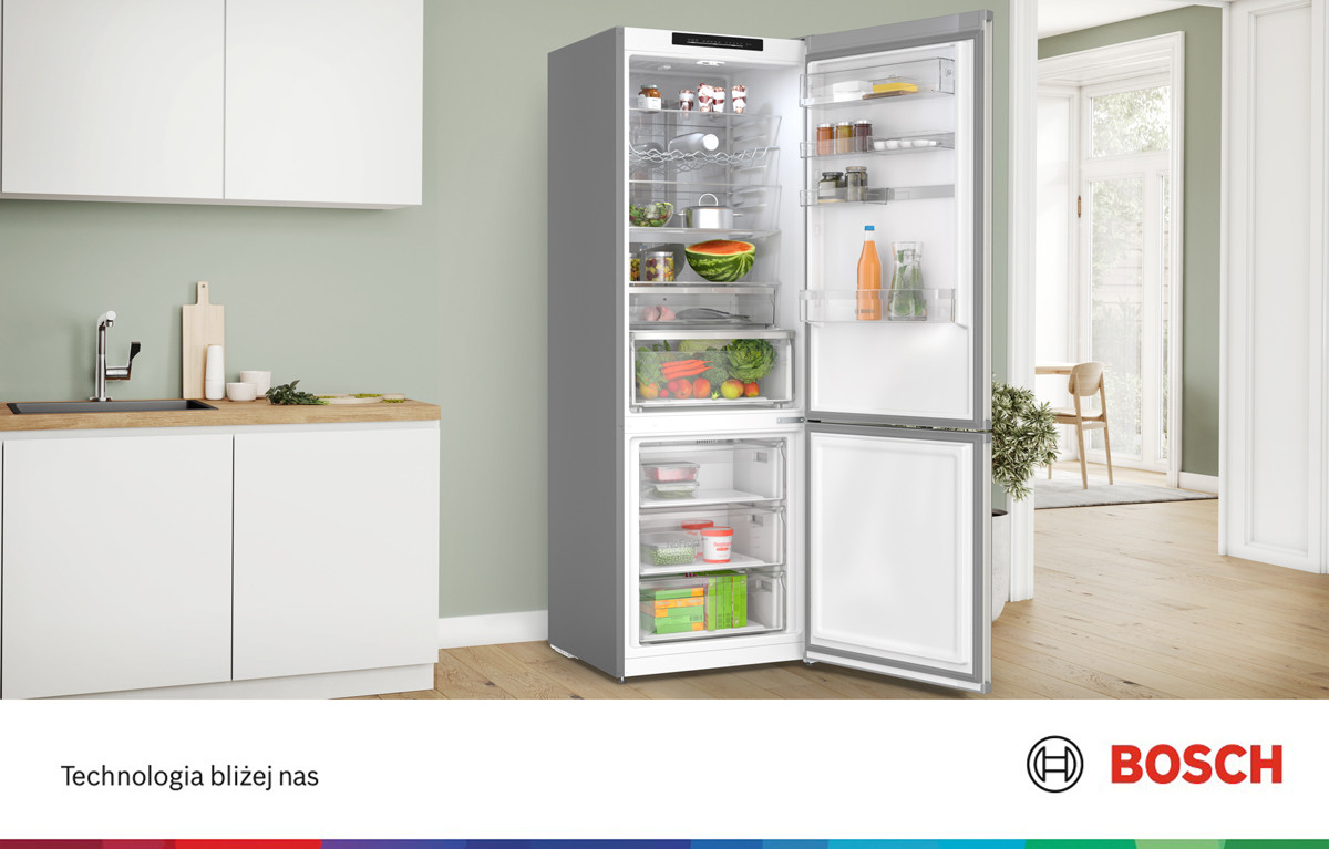Lodówka Bosch Serie 6 KGN494ICF z zamrażalnikiem dolnym 203 cm