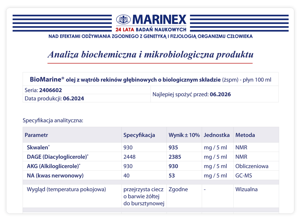 BioMarine Medical odporność w grypie i infekcjach wirusowych, żywienie w radioterapii i chemioterapii