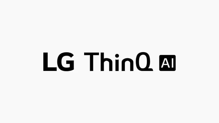 Ta karta opisuje polecenia głosowe. Logo LG ThinQ AI.