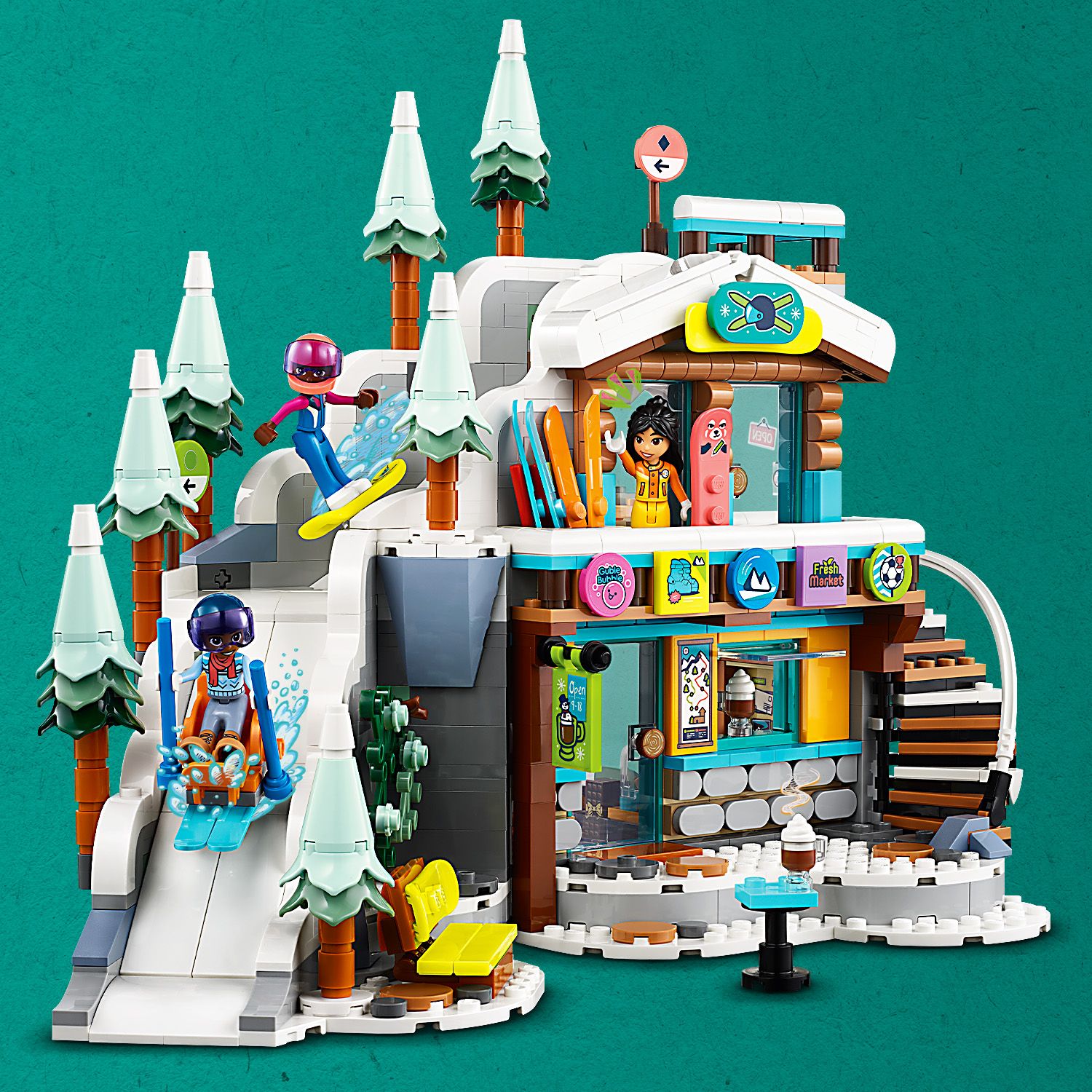 ディズニーアンティークアート LEGO Friends 41756 Klocki Stok narciarski i kawiarnia