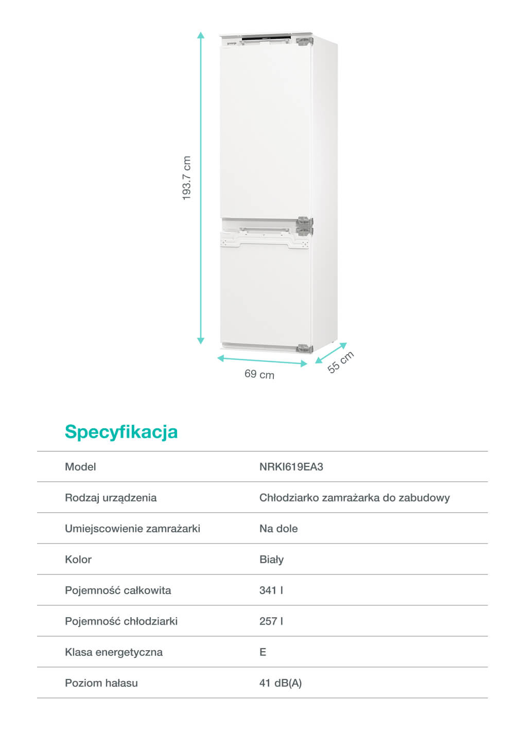 Lodówka do zabudowy Gorenje NRKI619EA3 - Opinie i ceny na Ceneo.pl
