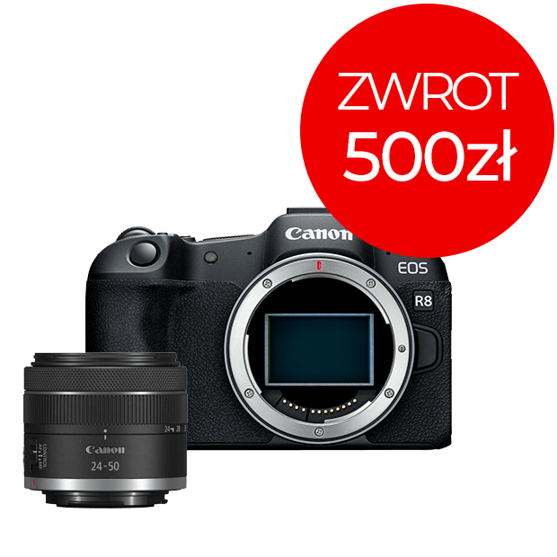 Zestaw aparat fotograficzny EOS R8 + obiektyw RF 24-50mm F4.5-6.3 IS STM