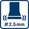 Wartość emisji drgań ah Ø 2,5 mm