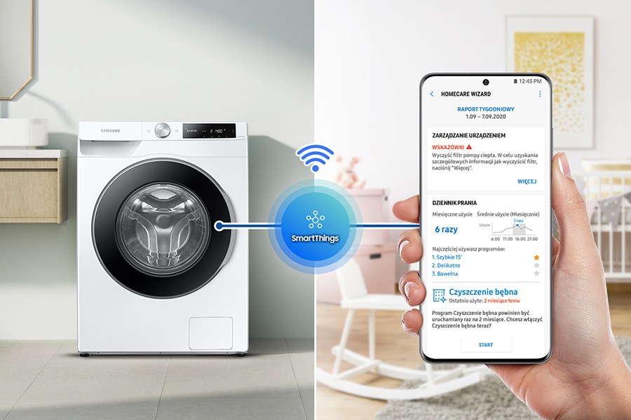 SmartThings - dedykowana aplikacja - pralka Samsung WW11DG6B25LE