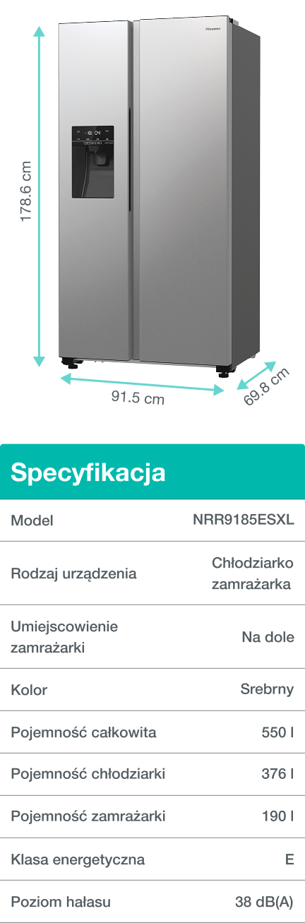りゆページ Lodówka Gorenje NRR9185ESXL Side by Side 178,6 cm Srebrna od 3599