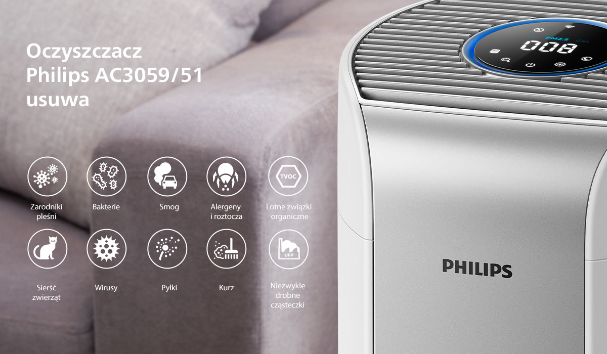Philips Ac3059 Oczyszczacz Usuwa 1200