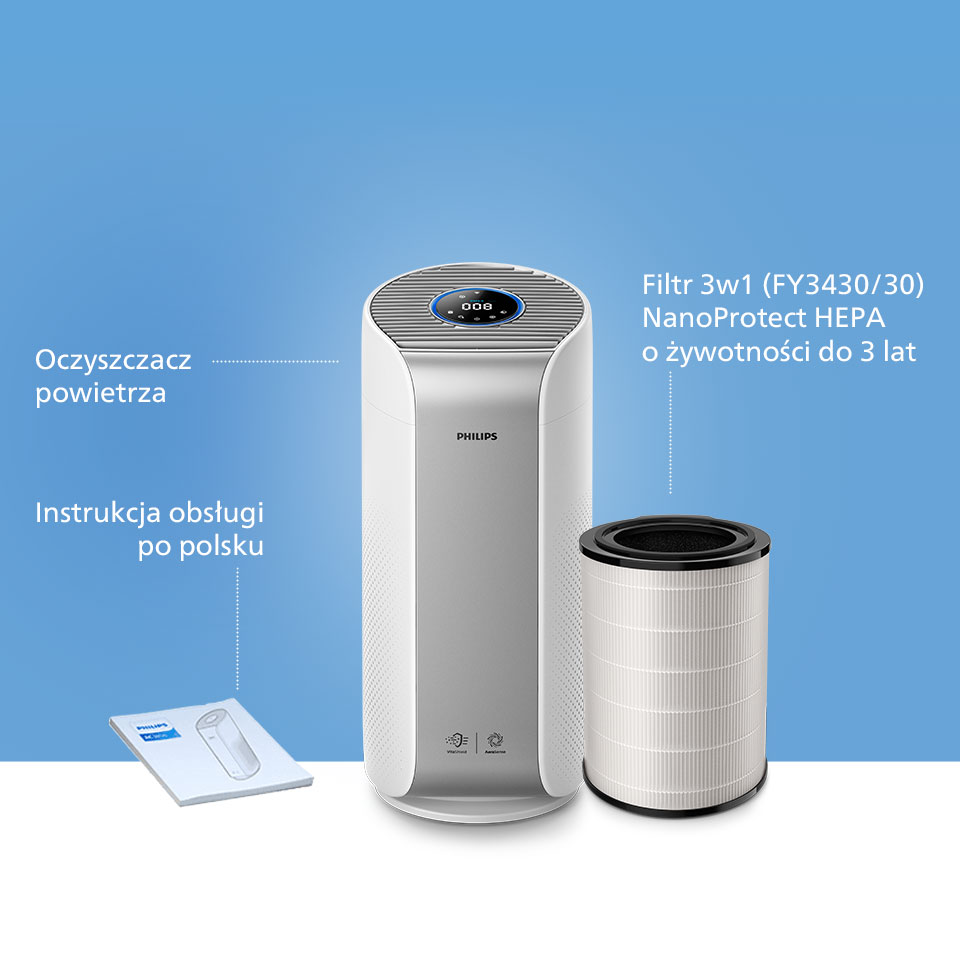 Philips Filtr NanoProtect HEPAusuwa cząsteczki 100x mniejsze niż standardowy filtr HEPA