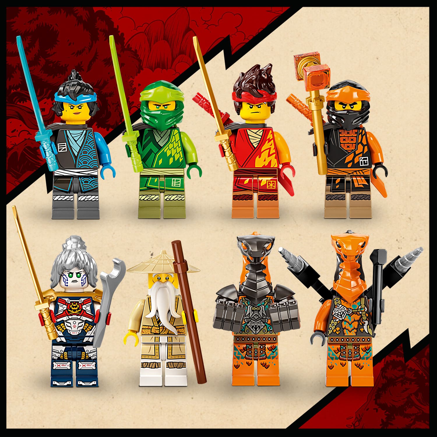 W komplecie osiem minifigurek