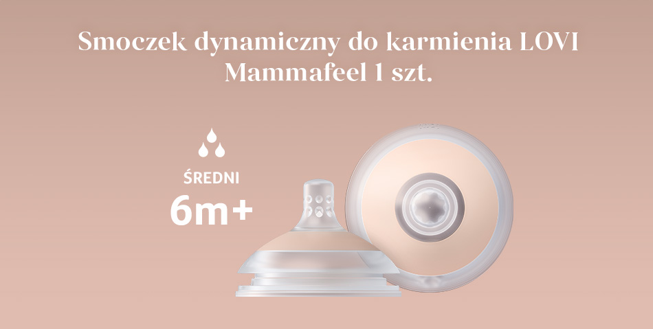 Smoczek dynamiczny do karmienia LOVI Mammafeel 6m+ ŚREDNI 1 szt.