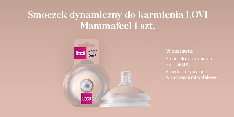 Smoczek dynamiczny do karmienia LOVI Mammafeel 6m+ ŚREDNI 1 szt.