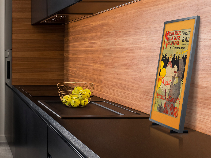 The Frame is mounted on a Vertical stand on a table. LS03BBUXXH