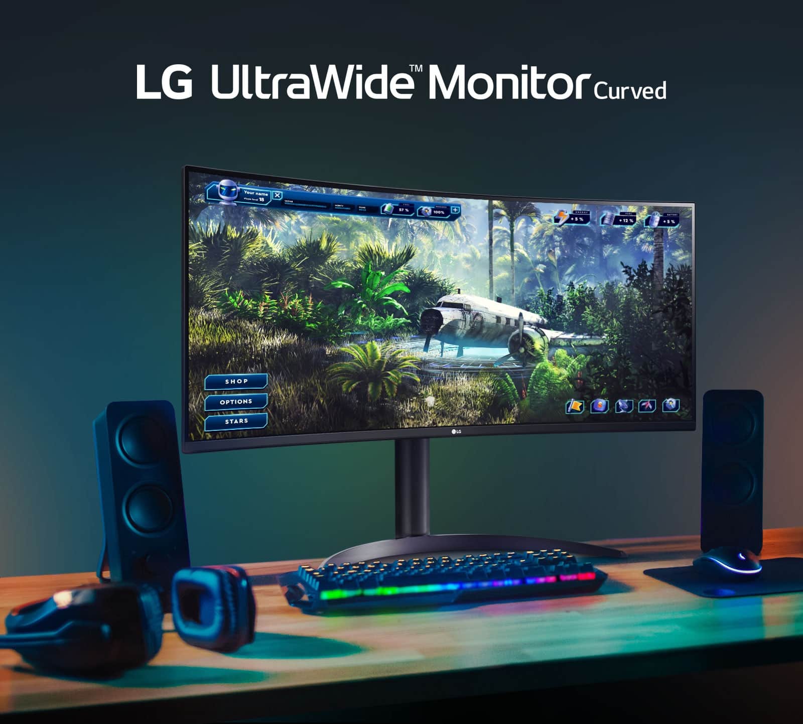 LG UltraGear 34WP65C-B 34インチモニター Monitor LG 34” 21:9 UltraWide QHD, HDR10 z FreeSync 34WP65CP