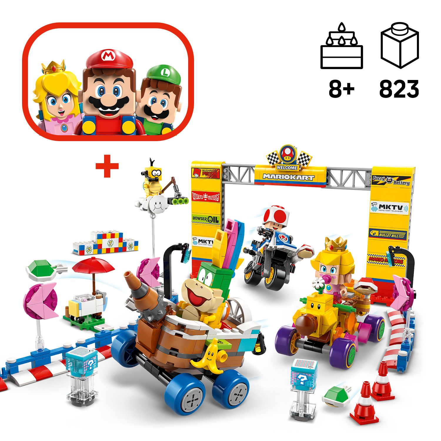 ピンクドラゴン LEGO Super Mario 72036 Zestaw Baby Peach i Grand Prix